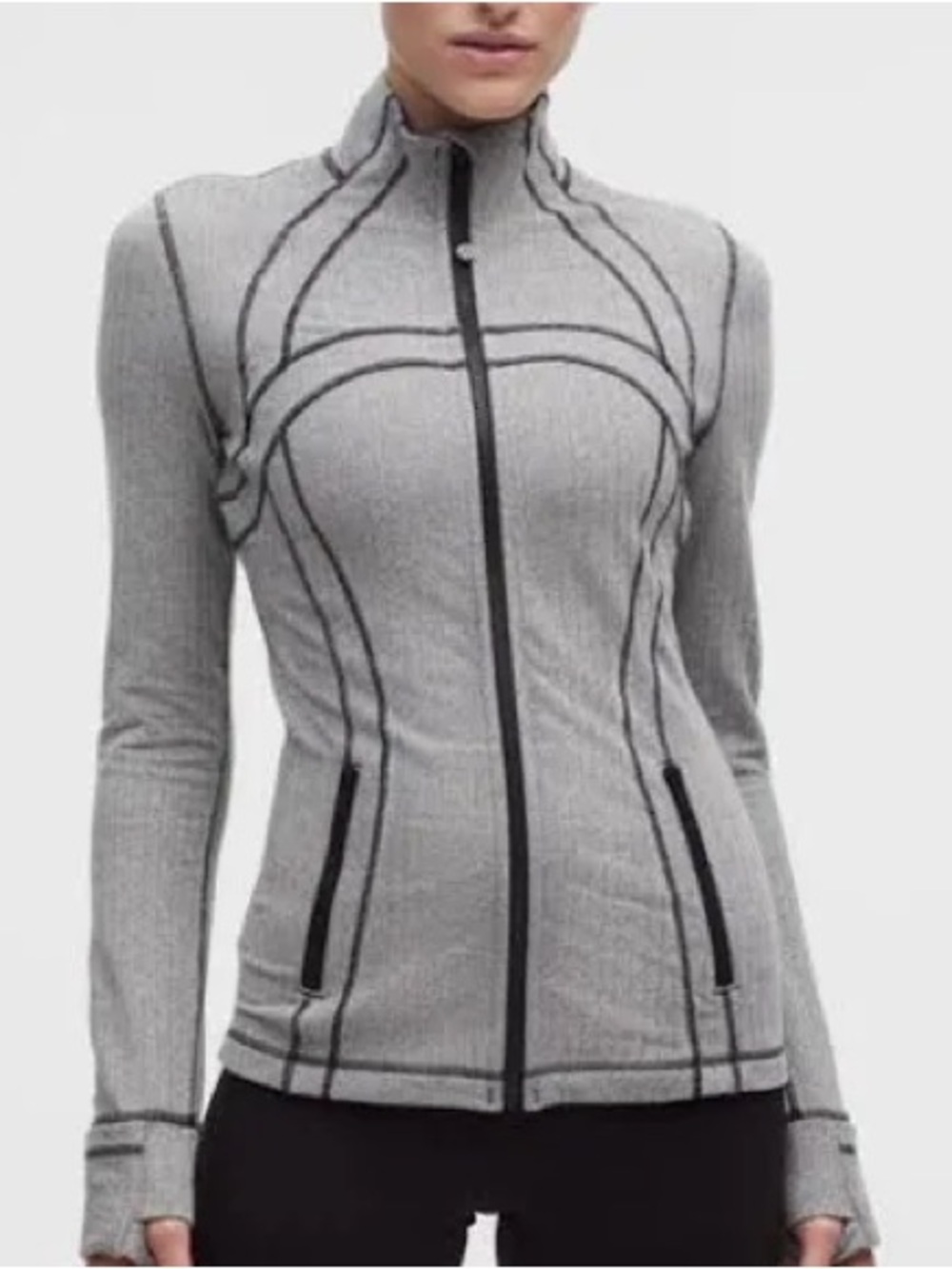 Lululemon Define Jacket Herringbone Size 2 Full Zip Slim Fit Stretch